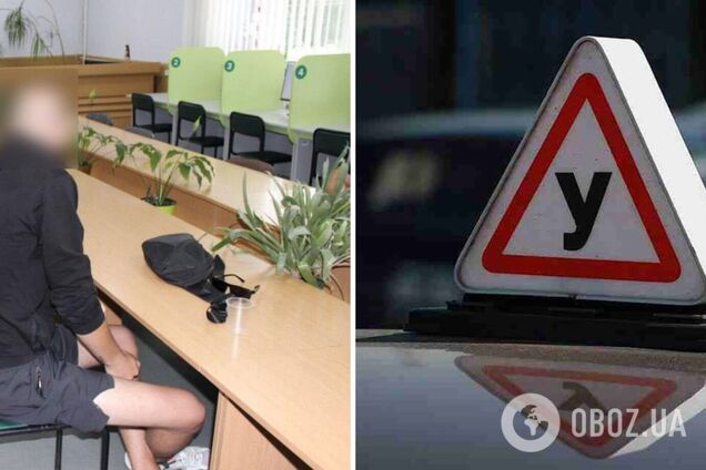 У Вінниці хлопець прикріпив на себе камеру і мікрофон, щоб здати теоретичний іспит з ПДР, але попався. Фото