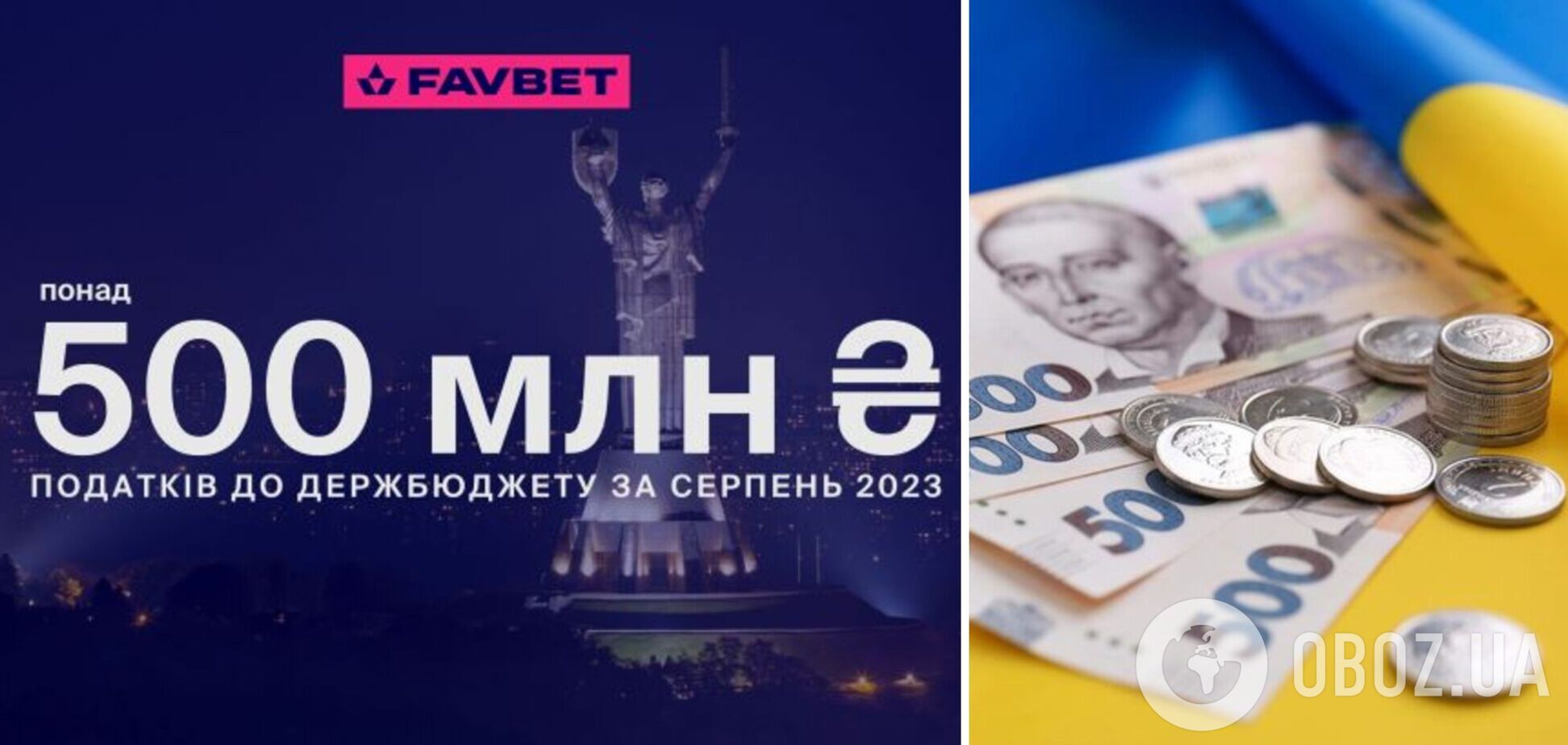 Favbet у серпні сплатив  до держбюджету понад 500 млн грн податків