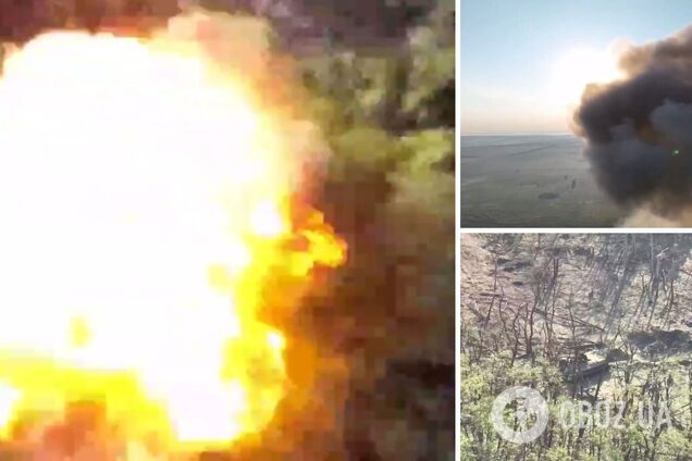 Украинские воины гранатой попали во вражеский склад противотанковых мин: под огнем оказалась и машина оккупантов. Видео