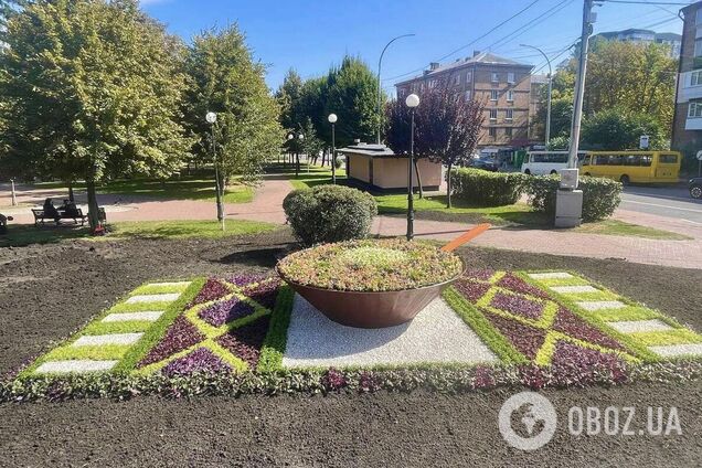 Квіткова композиція у вигляді українського борщу