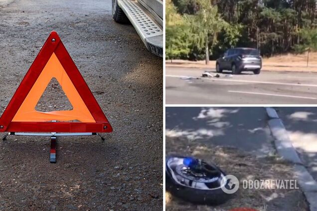 В результате ДТП у мотоцикла оторвало колесо