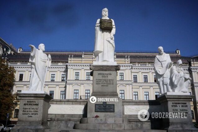 На памятник княгине Ольге надели бронежилет