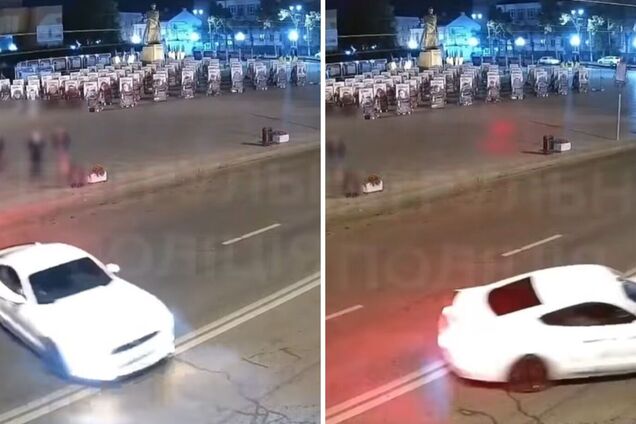 В Ровно водитель Ford Mustang устроил дрифт перед фотографиями погибших воинов