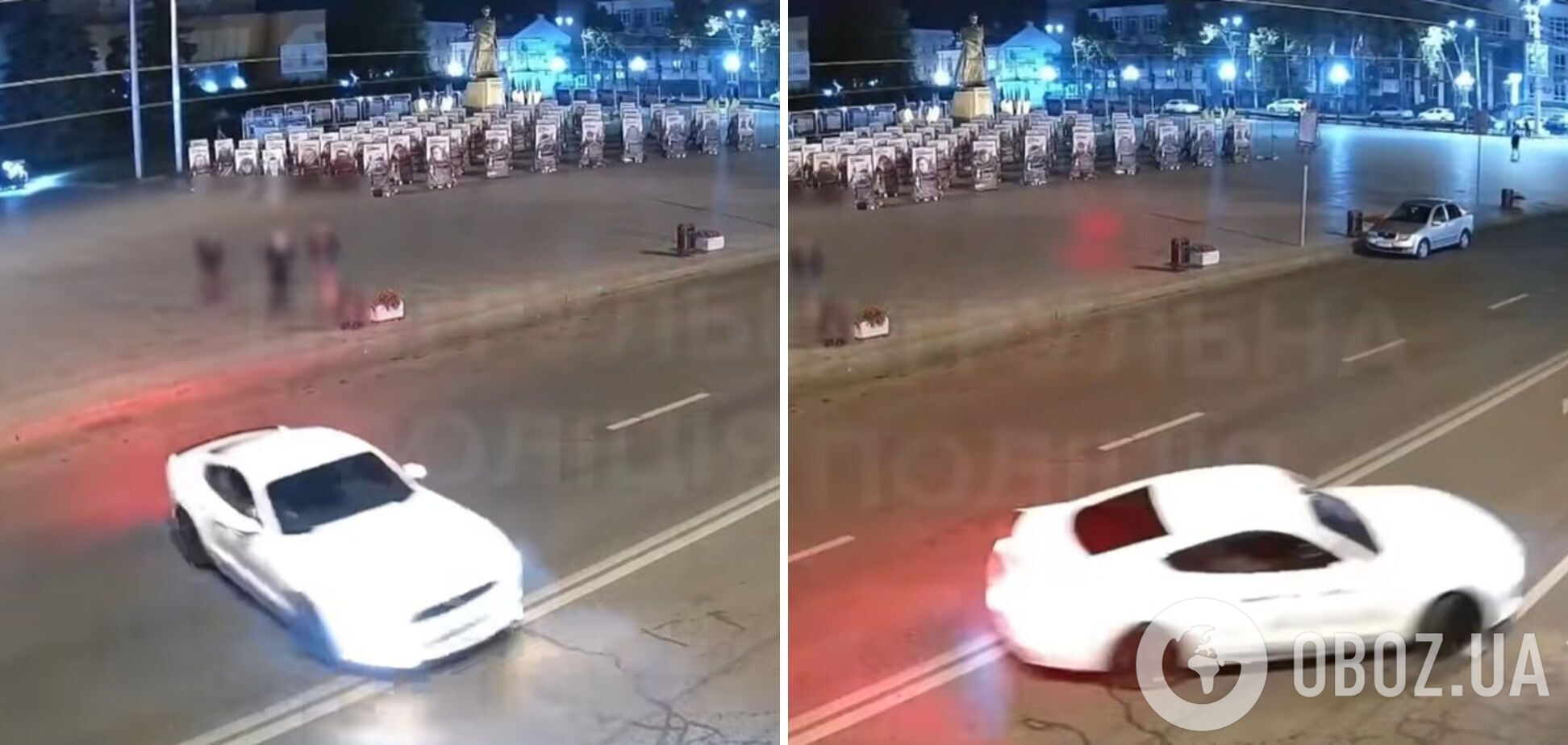 У Рівному водій Ford Mustang влаштував дрифт перед світлинами полеглих захисників України: порушника вже знайшли. Відео