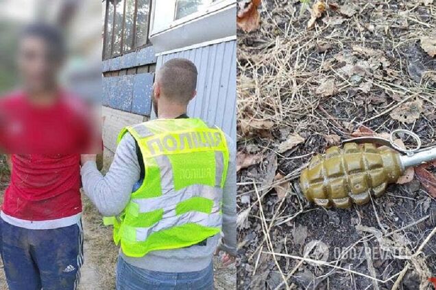 У Києві поліція затримала чоловіка, який кинув гранату біля багатоповерхівки. Фото