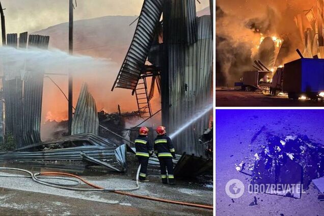 Во Львове в результате атаки 'Шахедами' вспыхнули пожары: прилетело в три склада, погиб мужчина. Фото и видео