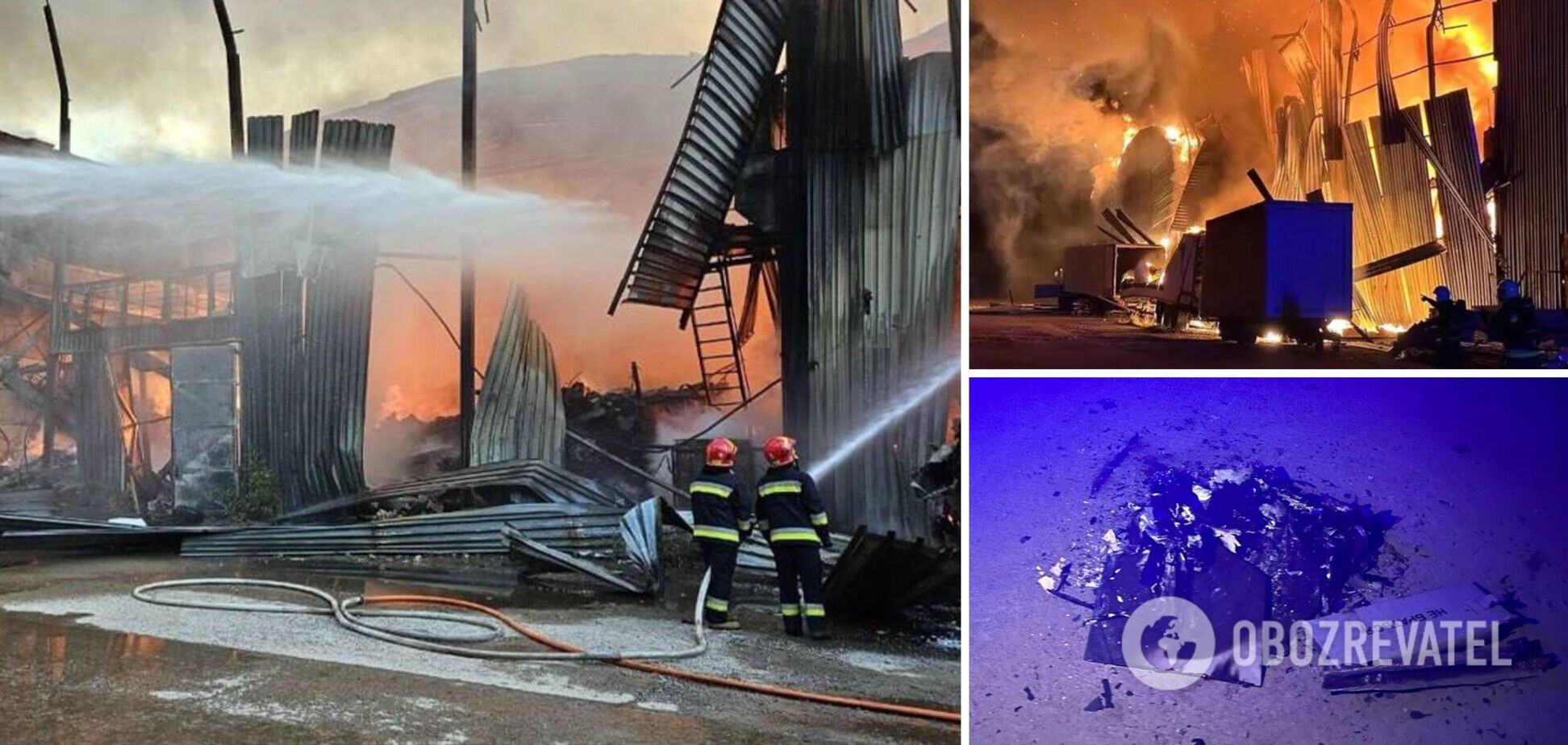 У Львові внаслідок атаки 'Шахедами' спалахнули пожежі: прилетіло в три склади, загинув чоловік. Фото і відео