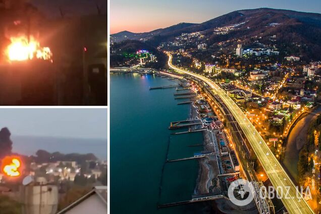 У Сочі спалахнув паливний резервуар: росіяни заявили про атаку БПЛА й показали момент вибуху. Відео