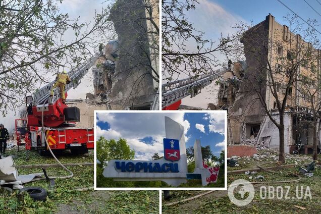 У Черкасах є влучання в готель, виникла пожежа: постраждало 11 осіб. Фото і відео