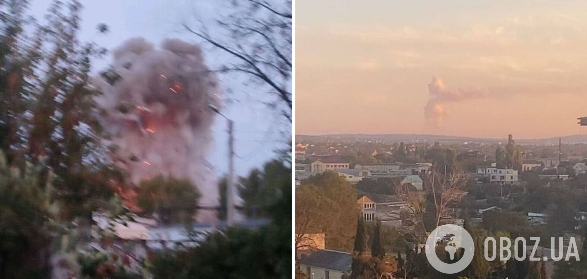 В Крыму раздались мощные взрывы: в Севастополе вспыхнул пожар. Фото и видео