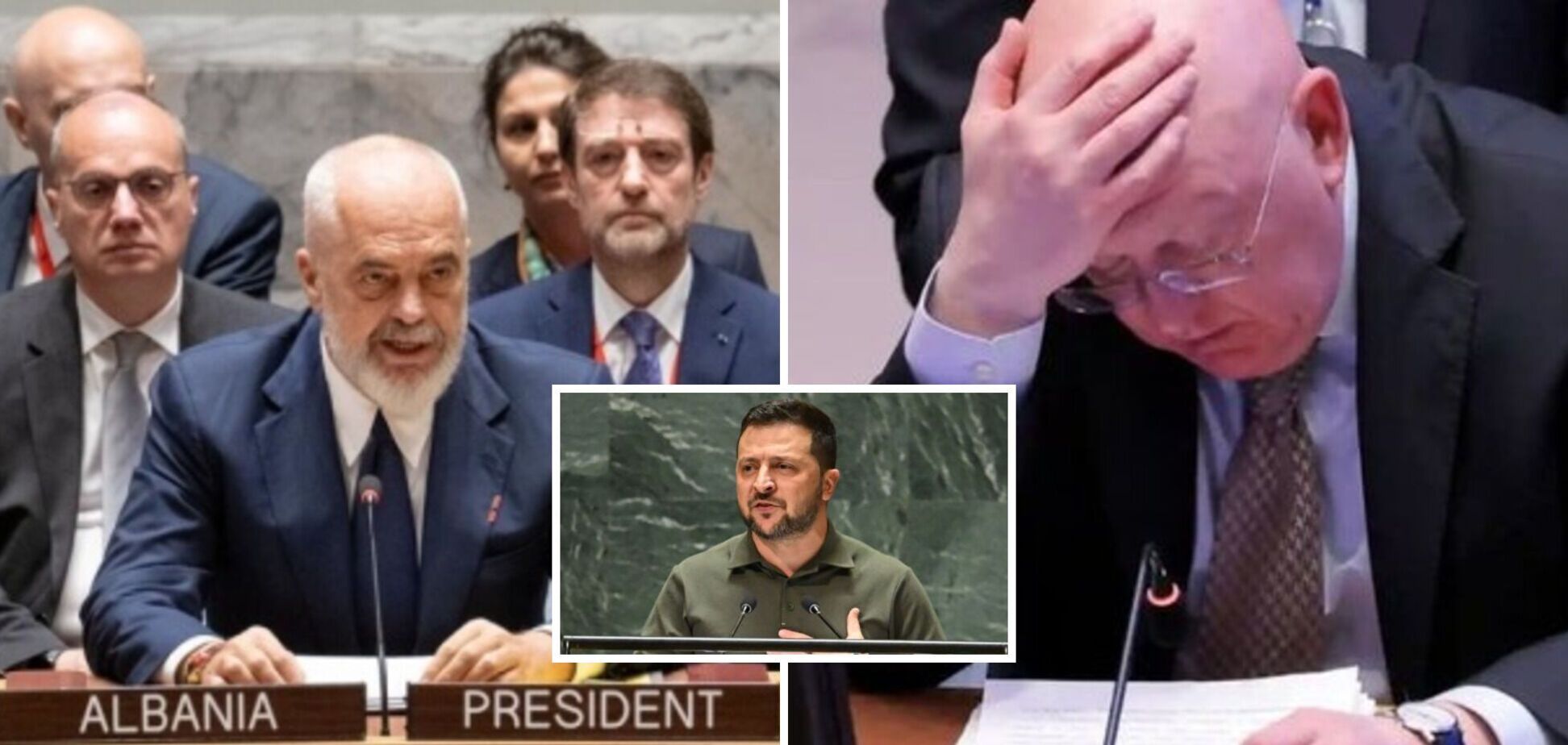 Постпред РФ пытался сорвать выступление Зеленского на Совбезе ООН: премьер Албании поставил его на место. Видео