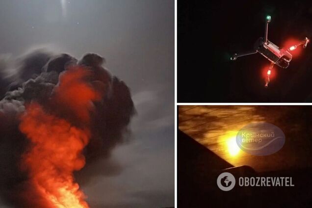 У РФ заявили про масовану атаку БПЛА на Крим: вибухи були в Севастополі, Євпаторії та Новофедорівці. Відео