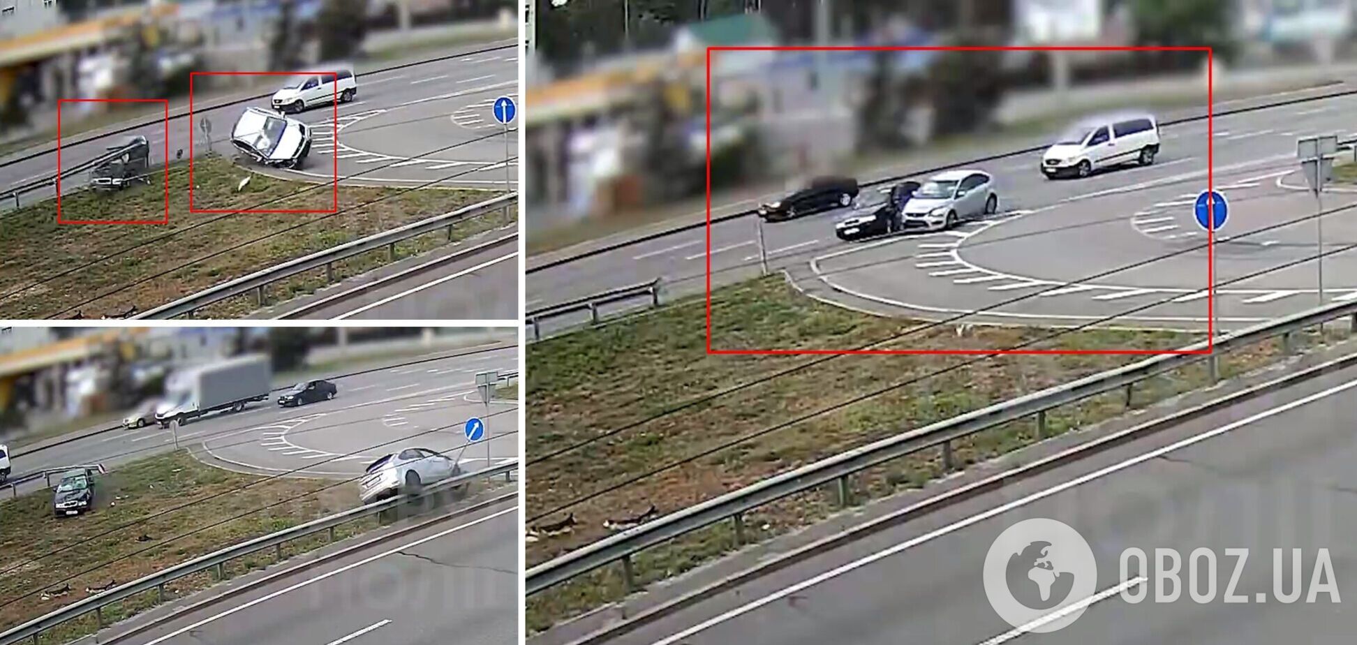 Момент аварии зафиксировала камера наблюдения