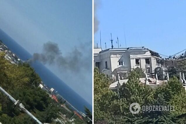 Как выглядит штаб Черноморского флота РФ в Крыму по прилету: фото разрушений