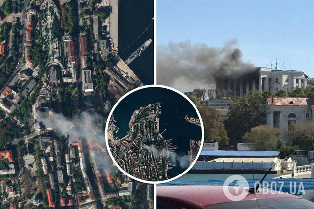 Разрушения штаба Черноморского флота ВМФ России