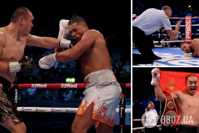 Китайский супертяж нокаутировал британского экс-чемпиона, которым пугали Усика. Видео