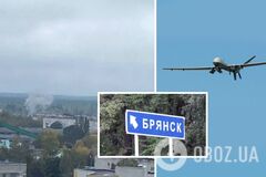 Беспилотник атаковал дизельный завод в российском Брянске: начался пожар. Фото
