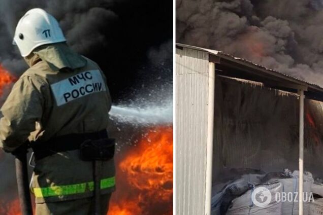 У Росії спалахнула потужна пожежа на складі з хімікатами, валить дим. Фото і відео