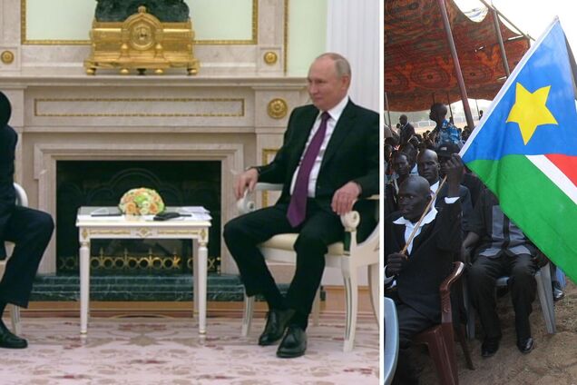 Встреча президента Южного Судана и президента страны-агрессора России
