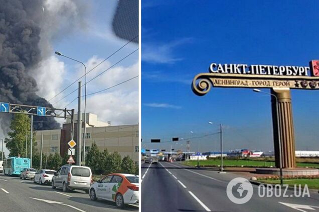 У Санкт-Петербурзі спалахнула потужна пожежа в районі нафтобази, було чутно вибухи: піднявся чорний дим. Відео