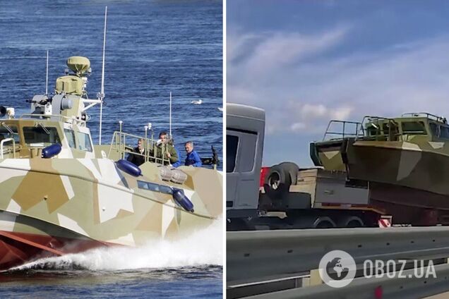 Бояться дронів: окупанти перекидають бойові катери сухопутними шляхами. Фото і відео