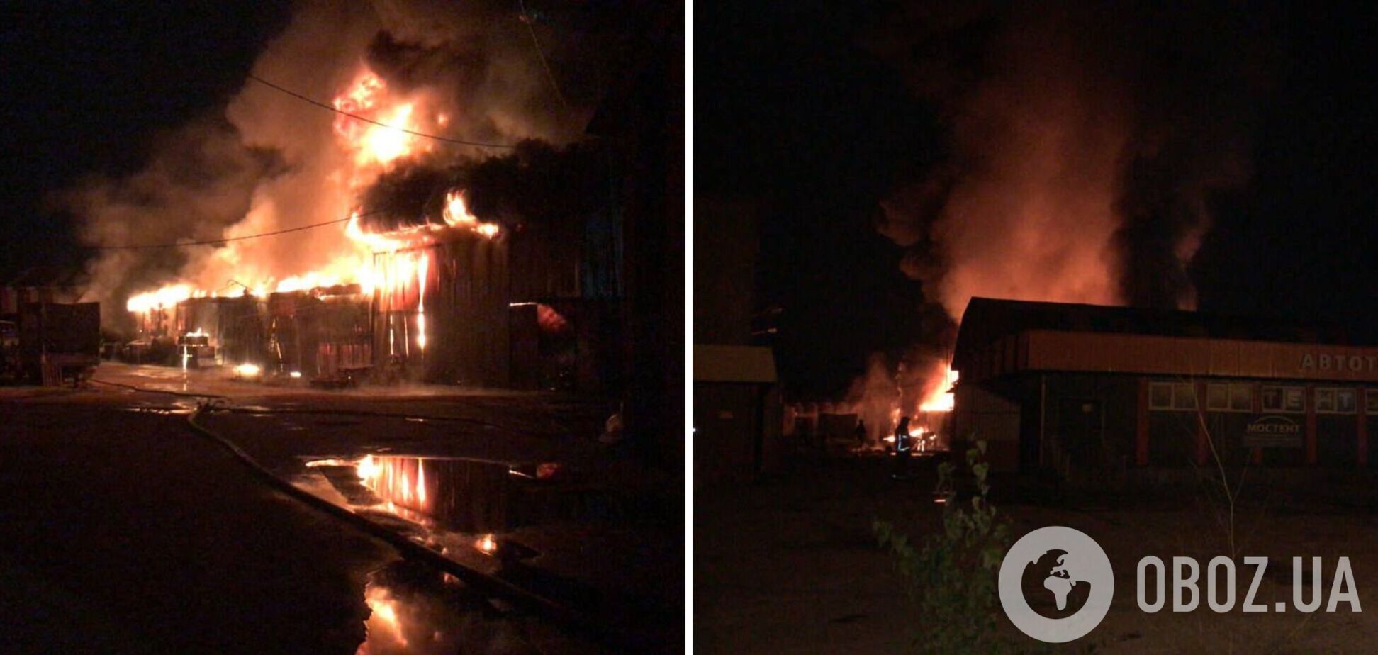 У Підмосков'ї спалахнув склад лакофарбових виробів. Фото пожежі