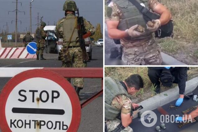 В Киевской области полиция остановила на блокпосту пьяного водителя с оружием: имел 5 гранат и патроны. Видео