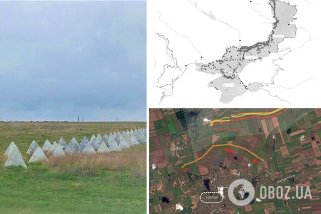 'Теперь понятно, почему контрнаступление ВСУ такое медленное': западные аналитики визуализировали российские укрепления на юге Украины. Схема