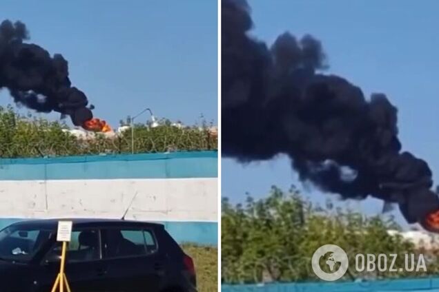 В России загорелся мощный пожар на заводе нефтехимической продукции: валит черный дым. Видео