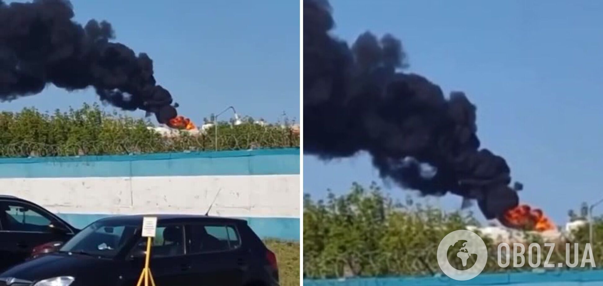 У Росії спалахнула потужна пожежа на заводі нафтохімічної продукції: валить чорний дим. Відео