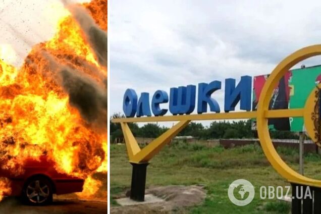 В Олешках на Херсонщині підірвали авто з окупантами: ліквідовано працівника ФСБ. Відео