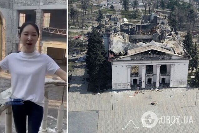 Оперная певица из Китая исполнила 'Катюшу' в разбомбленном Россией драмтеатре Мариуполя. Циничное видео