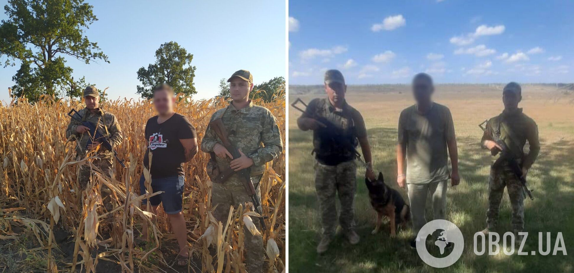 Один скрывался в кукурузе, второго догнал пес: в Одесской области задержали двух мужчин, которые хотели незаконно пересечь границу. Фото
