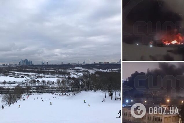 В Москве в новогоднюю ночь произошел мощный пожар: горел ангар с дизельным топливом. Видео
