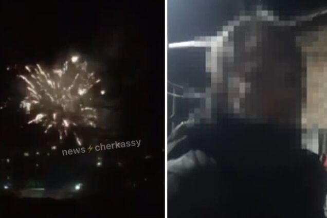 У Черкасах чоловік запустив салюти на Новий рік і поплатився: перепрошувати довелося в присутності поліції. Відео 