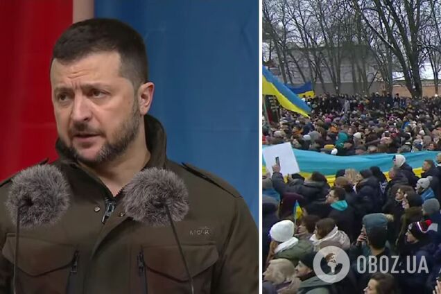 'Россия не выдержит, если продолжать бить ее': Зеленский обратился к литовскому народу в Вильнюсе. Видео