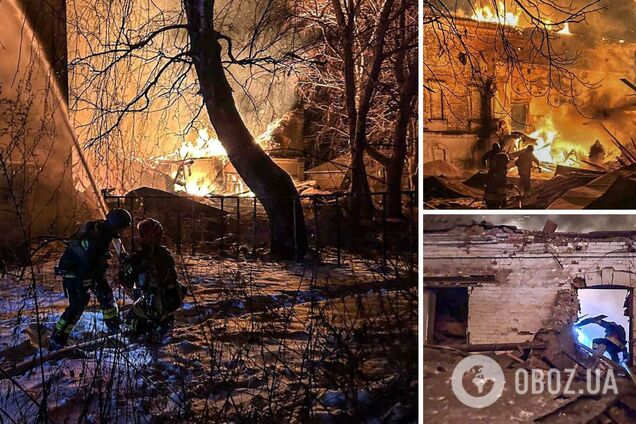 На Сумщине из-за вражеских обстрелов произошел масштабный пожар: горел Дом культуры и дома мирных жителей. Видео