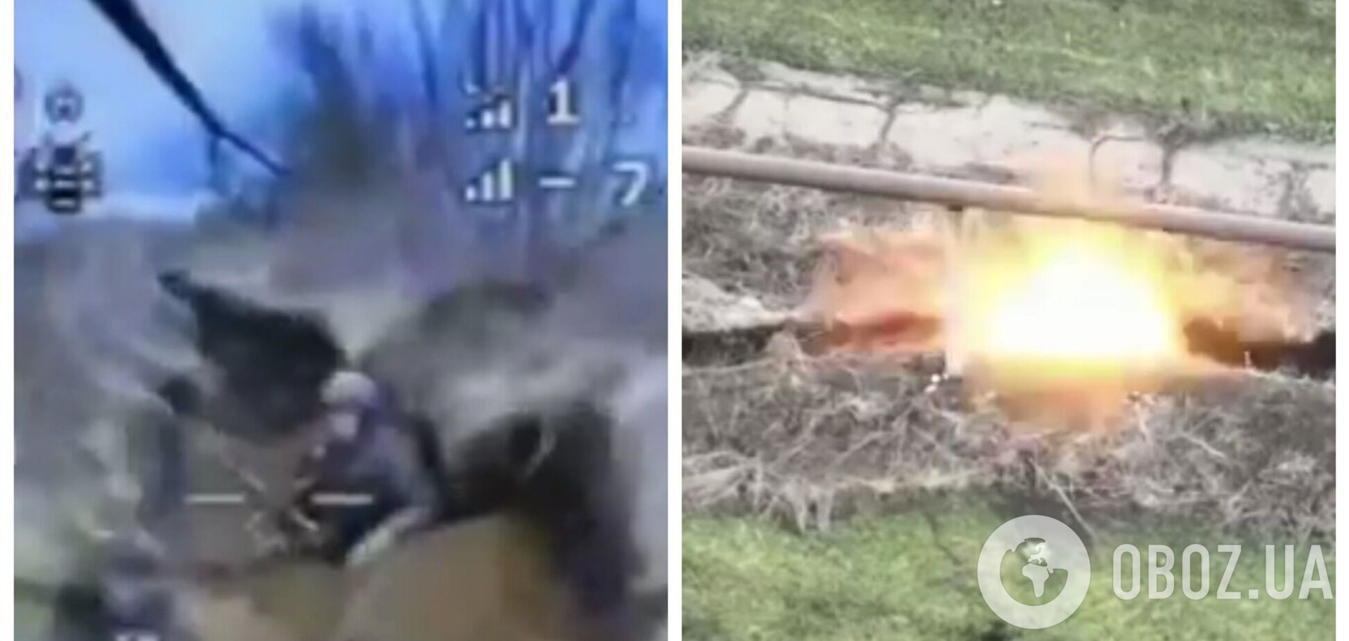 Російський окупант намагався відбитися від українського дрона лопатою, але план не вдався. Відео