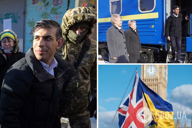 'Украинцы, Великобритания с вами!' Риши Сунак прибыл с визитом в Киев и объявил новый пакет помощи Украине. Фото и видео