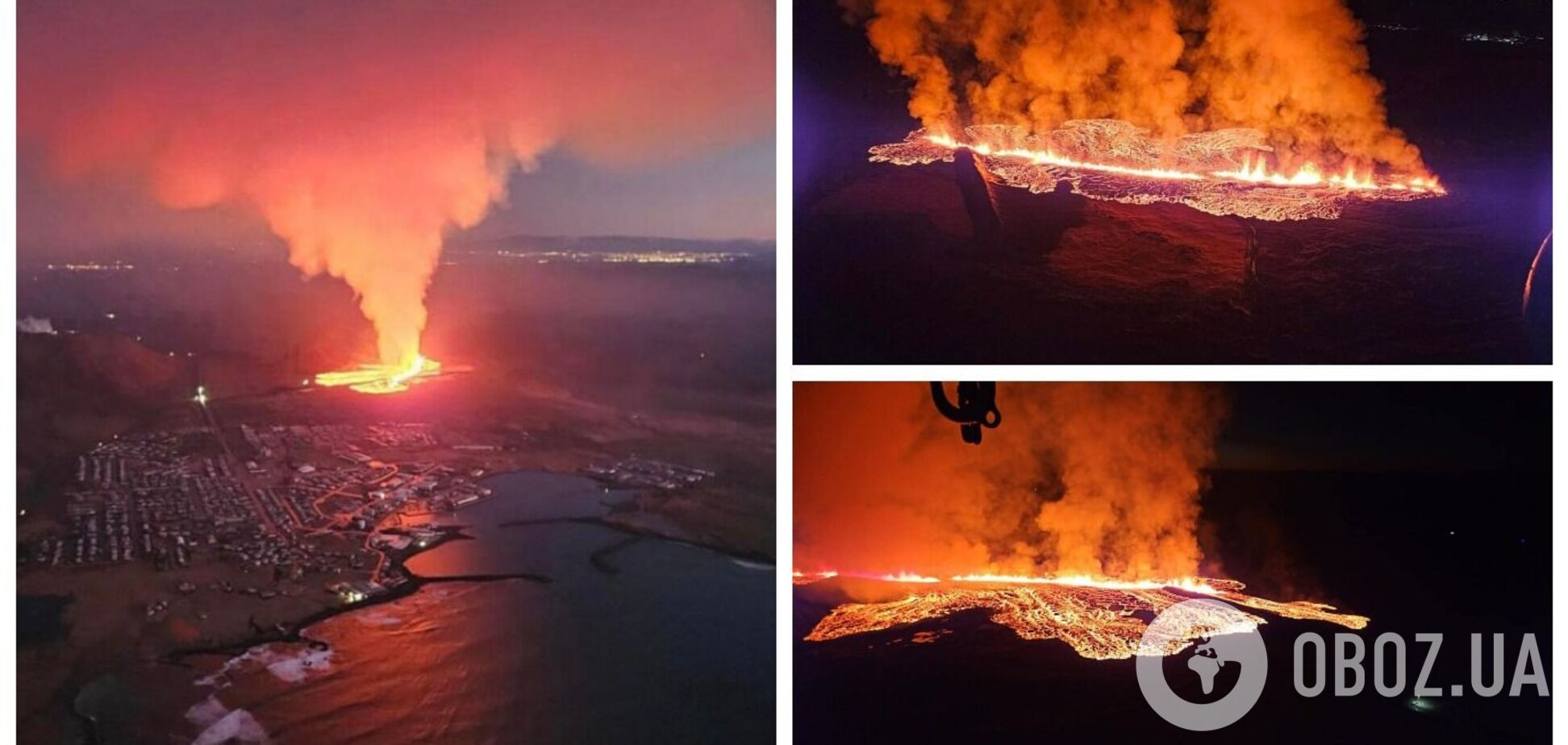 В Исландии после более чем 200 толчков за ночь началось извержение вулкана: до города сотни метров
