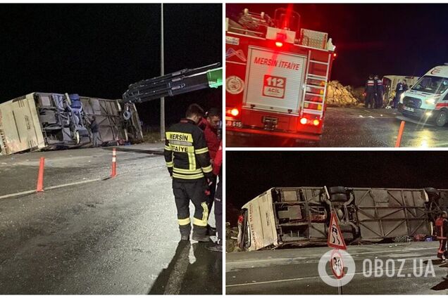 У Туреччині автобус влетів у загородження на трасі Мерсін – Анталія і перекинувся: 9 людей загинули, десятки постраждали. Відео