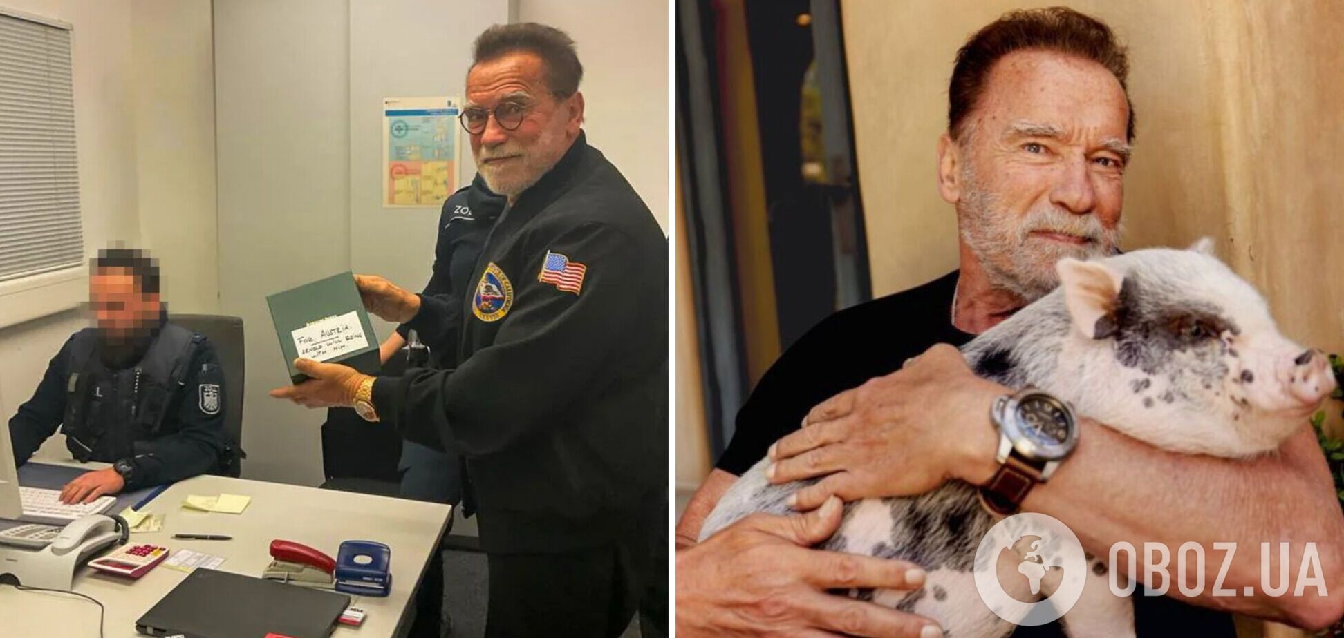 Арнольд Шварценеггер отреагировал на инцидент в аэропорту Мюнхена и штраф в 35 тысяч евро странным фото со свиньей