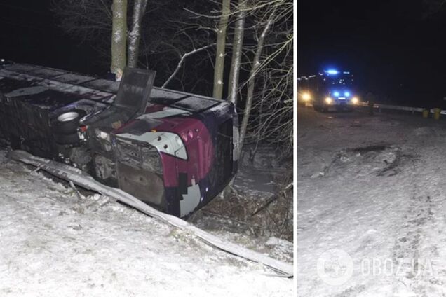 В Польше перевернулся автобус с украинцами, есть пострадавшие: появились подробности ДТП. Фото