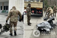 Бойова частина російської ракети влучила у київську лікарню, де проходять реабілітацію військові ЗСУ. Фото