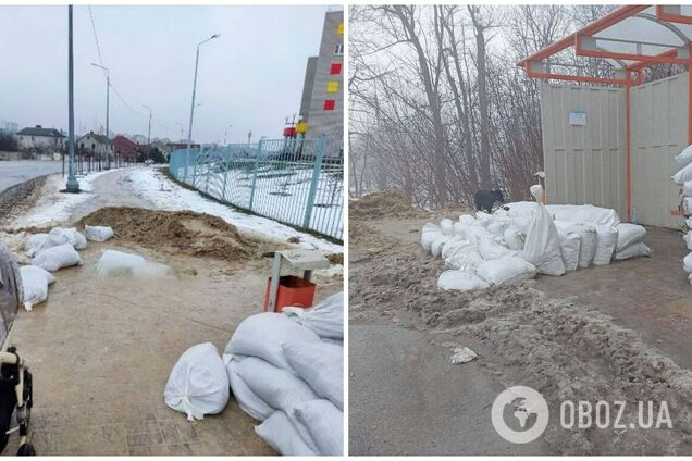 В Белгороде 'остановки-укрытия' из мешков развалились за несколько дней: фото