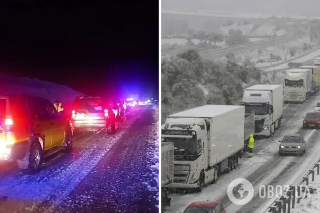 Іспанію накрили снігопади: на дорогах застрягли 600 авто, на допомогу залучили армію