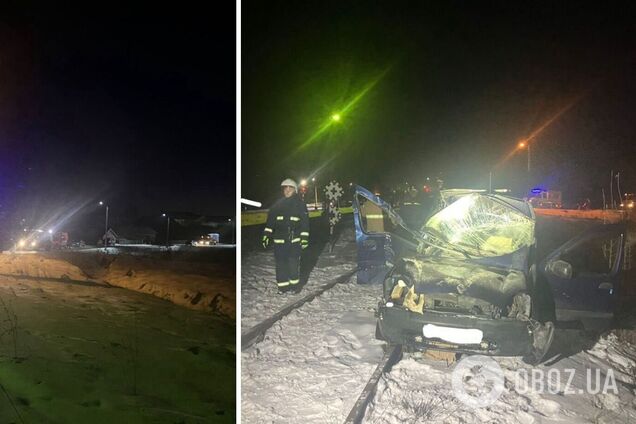 На Ивано-Франковщине поезд протаранил авто: есть пострадавший. Фото