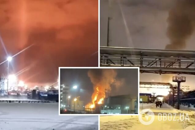 У Ленінградській області РФ після вибухів згорів термінал у порту: місцеві кажуть про атаку БПЛА. Відео