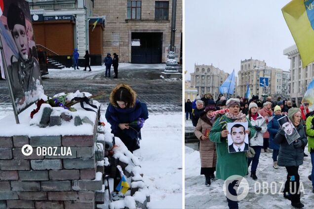 С портретами, цветами и лампадками: в Киеве почтили память первых погибших Героев Небесной сотни. Фото и видео