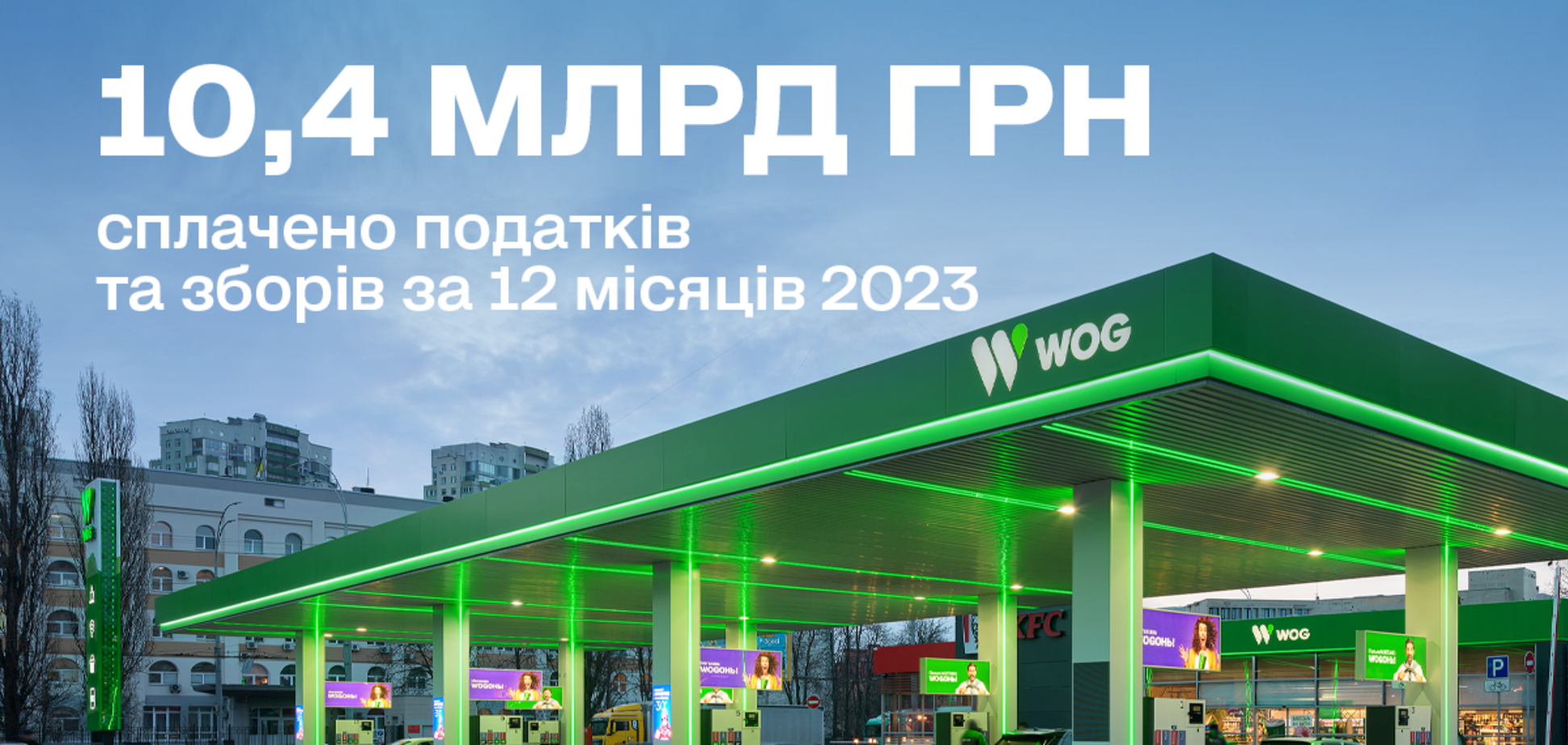 За 2023 WOG сплатила понад 10,4 млрд грн податків та зборів
